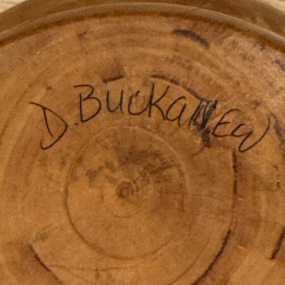 Solid Willow Wood Handmade Turned Bowl/Vase Signed and Dated - Picture 7 of 7